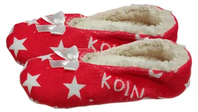 Produktbild von Köln Puschen Pantoffeln Softfleece (rot/weiß) Kölsch Prinzess 40