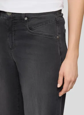Produktbild von Rabe Damen Hose Schwarz Größe 38, gerade Beinform, Five-Pocket-Design, Stretch-Denim