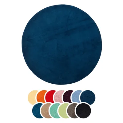 Produktbild von liebling Badteppich, 100% Polyester, mit Anti-Rutsch Beschichtung, saugstark, Serie Santos, Ø 110 cm, 1500 g/m², bei 30 Grad waschbar, dunkelblau