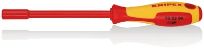 Produktbild von Knipex Steckschlüssel SW 6,0mm innensechskant brüniert isolierender 2 Komponenten-Griff - 98 03 06