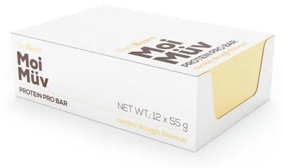 Produktbild von GymBeam - MoiMüv Protein Pro Bar, 12 x 55 g, Cookie Teig