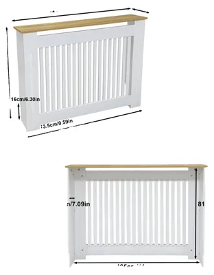 Obrázok produktu pre Kryt na radiátor, dekoratívny dizajn, úsporná polička, rozmery 112x20x83 cm