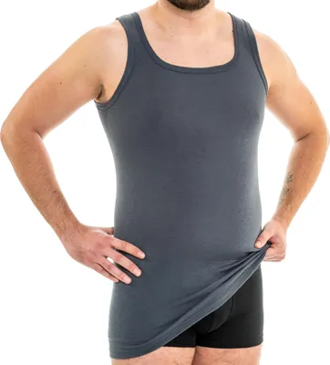 Produktbild von 16025 Herren Tank Top angenehm weich Dank Modal exclusive by HERMKO, Größe:D 4 = EU S, Farbe:graphit