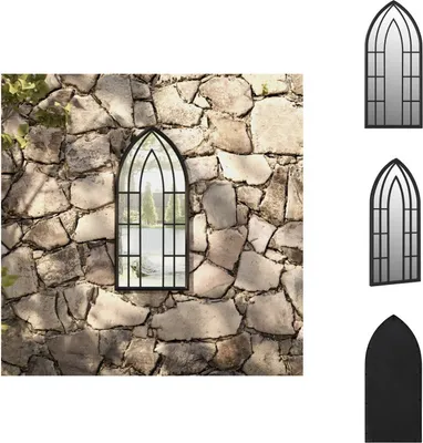 Zdjęcie produktu dla vidaXL Lustro ogrodowe czarne 70x30 cm żelazne - Lustro