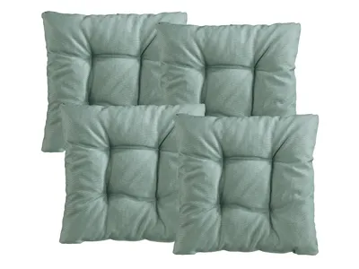 Immagine prodotto di Set di 4 cuscini per sedie | Cuscini turchesi 38 x 38 x 6 cm | Per giardino, cucina e sala da pranzo | XDREAM