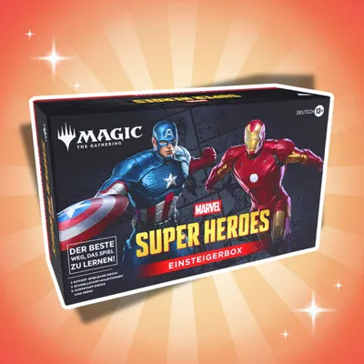 Produktbild von Magic: The Gathering Marvel Super Heroes Einsteigerbox Deutsch – Starter Kit + Heartforcards Versandschutz