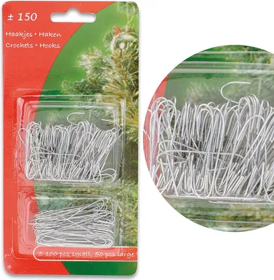 Immagine prodotto di gancio natalizio piccolo (100pz) + grande (50pz) in metallo.