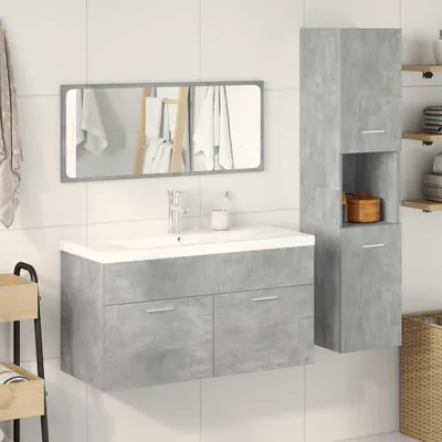 Immagine prodotto di vidaXL set di mobili da bagno 4 pezzi cemento grigio materiale legno