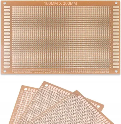 Obrázok produktu pre Rosfix – Jednostranná Univerzálna Doska Plošných Spojov 180 x 300 mm | Pokovovaná Montáž Priechodných Otvorov, Rozteč 2,54 mm | Konštrukcia Prototypu