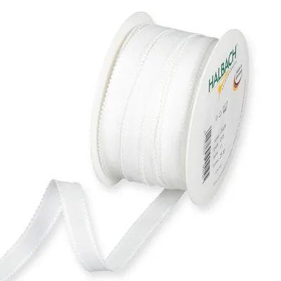 Produktbild von Dekoband Baumwolloptik weiß 15 mm x 25 m