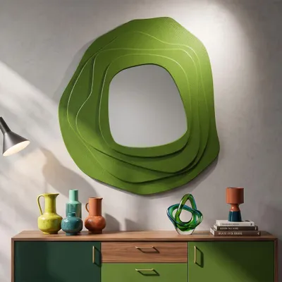 Obrázek produktu pro Zelené nástěnné zrcadlo 90x4x97 cm