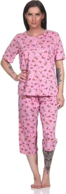 Produktbild von Damen Pyjama 2 teiliger Schlafanzug Hausanzug 3/4 Sommer;  Altrosa/L/40