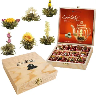 Produktbild von CREANO Holzbox Erblüh-Tee Weißer Tee 12er Pack