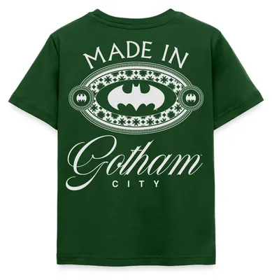 Produktbild von Spreadshirt Batman Gotham City Logo Kinder T-Shirt, 110/116 (5-6 Jahre), Forstgrün