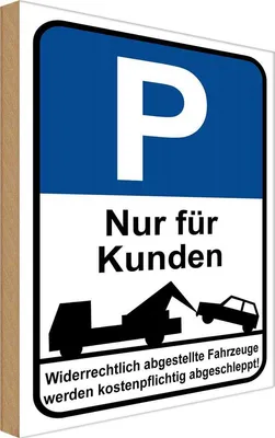 Produktbild von vianmo Holzschild 18x12 cm Parkplatz P nur für Kunde Parkplatzschild