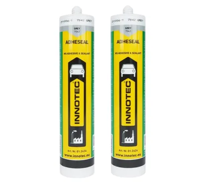 Immagine prodotto di 2 pezzi Innotec Adheseal Grigio Mastice adesivo e sigillante a base di polimeri MS - aderisce anche su materiali delicati - sovraverniciabile bagnato su bagnato