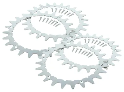 Produktbild von vhbw 4x Spikes kompatibel mit Worx WR167E, WR130E, WR111MI, WR142E, WR106SI, WR143E, WR165E, WR141E Mähroboter - Edelstahl, 24 Zähne, inkl. Schrauben