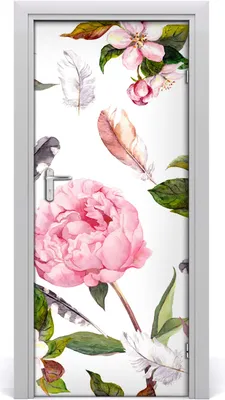 Produktbild von Tulup Türaufkleber 85x205 cm Dekorative Aufkleber Selbstklebend Wasserdichte Tapete Abnehmbar Schlafzimmer Wohnzimmer Wohnkultur - Blumenmuster
