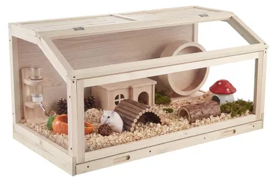 Productafbeelding van VEVOR Hamsterkooi, knaagdierkooi, knaagdierenverblijf, hamsterren, hout, 1000x520x505 mm