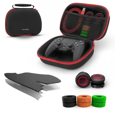 Produktbild von ProFPS gaming zubehör Ultra Accessoirepaket Compatible With PS5 Controller mit Schutzcase, rutschfesten Griffaufsätzen, Thumbstick Kappen und Präzisio