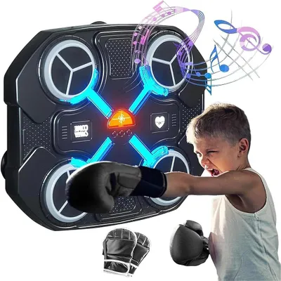 Produktbild von Musik-Boxmaschine für Kinder, Bluetooth Boxing-Ziel mit Handschuhen, Wandmontage, Interaktives Fitness- und Spielgerät für Heimtraining/Boxtraining