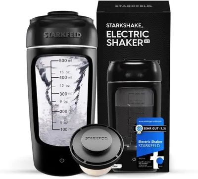 Image de STARKSHAKE® V3 - Le meilleur shaker électrique | Shakes protéinés sans grumeaux grâce à 7000 tpm | Charge rapide | 60+ shakes par charge avec STARKPOD | Noir