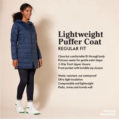Productafbeelding van A. Essentials: Lichtgewicht, waterafstotende en opvouwbare gewatteerde damesjas met