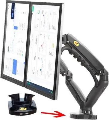 Image de Support ergonomique double pour deux écrans