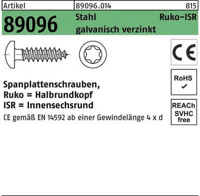 Produktbild von Reyher  Spanplattenschrauben 89096 Hako 6x70-T30 vz 890960140060070 (200 Stück)