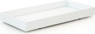 Produktbild von WEBABY - Schublade für Babybett ROLO Holz Weiß | Für Babybett 60x120 cm | Universelle Holzschublade | Schublade mit 4 Rollen | Höhe 15cm | Praktische und diskrete Aufbewahrung | Platzsparend