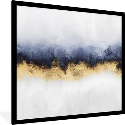Produktbild von MuchoWow® Gerahmtes Poster Abstrakt - Gold - Luxus 40x40 cm - Poster mit Schwarzem Bilderrahmen Wandposter Rahmen Foto Bilder - Mit Rahmen - Wanddekoration Schlafzimmer