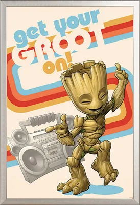 Image de Les Gardiens de la Galaxie - Groot - Affiche du film sur l'espace - 61x91,5 cm ALU-Rahmen silber