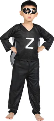Produktbild von Zorro-Kostüm für Kinder, schwarz, 5-7 Jahre, 110-120 cm