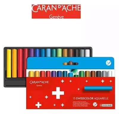 Obrázok produktu pre Caran d'Ache Swisscolor vodové voskové pastelky, 15 farieb