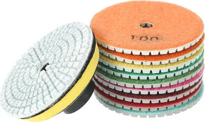 Zdjęcie produktu dla 10 sztuk 3-calowych elastycznych tarcz diamentowych do polerowania na mokro + 1 talerz mocujący do granitu, marmuru, kamienia, płytek ceramicznych i betonu