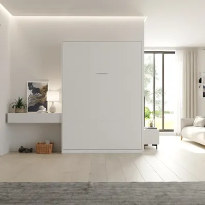 Produktbild von Schrankbett HeimLiving 140x200 cm Vertikal Weiß Wandklappbett mit GASDRUCKFEDERN