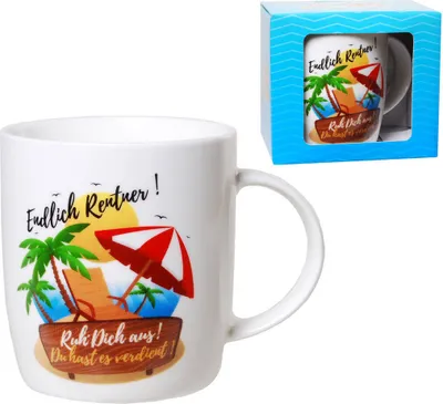 Produktbild von 1 Tasse Kaffeepott Endlich Rentner Im Geschenkkarton Ruhestand Geschenke
