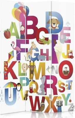 Produktbild von Paravent - Raumteiler Children’S Alphabet - Dekorativer Raumtrennercm. 110x150 (3 x)