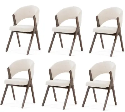 Produktbild von Beigefarbenes modernes Stuhlset Weicher Stuhl Esszimmerstuhl Küchenstühle
