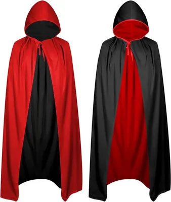 Immagine prodotto di Mantello vampiro reversibile, 150 cm, con cappuccio, ideale per feste a tema