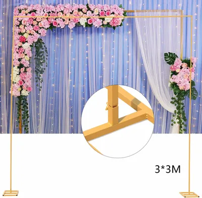 Obrázek produktu pro 3*3m Svatební oblouk Party Flower Rack Dveřní stojan Pozadí Svatební oblouk Gold Flower Rack Arch Rack pro zahradní rekvizity Square