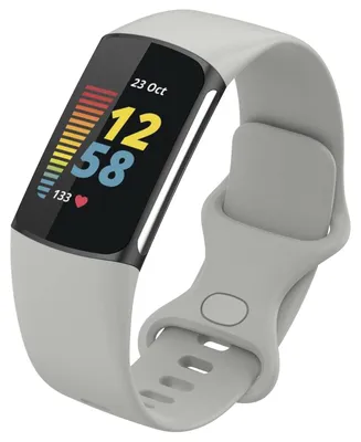 Productafbeelding van Sportarmband van zacht silicone voor Fitbit Charge 5, verstelbaar, grijs