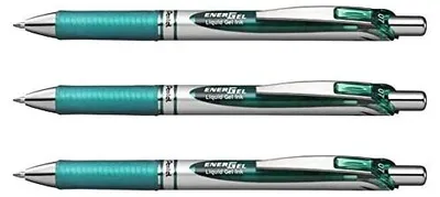 Zdjęcie produktu dla Długopisy żelowe pentel energel turkusowe 0 7 mm zestaw 3 szt