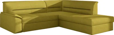 Produktbild von Ecksofa mit Schlaffunktion und Bettkasten, Sofa Eckcouch L-Form Schlafsofa Sofagarnitur  Wohnlandschaft mit Bettfunktion Polstergarnitur Couch für Wohnzimmer - Ecksofa FLORIANO R16 Rechts, Gelb (Ontario 40)