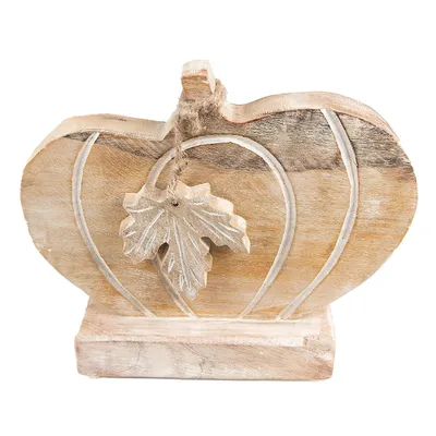Produktbild von Clayre & Eef Dekoration Kürbis 29x6x22 cm Braun Weiß Holz