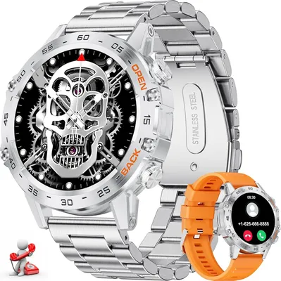 Produktbild von Smartwatch Herren mit Telefonfunktion, 1,39 Zoll Militär Smart Watch mit 24/7 Herzfrequenz, Blutdruck, Schlafüberwachung für Android iOS,100+Sportmodi