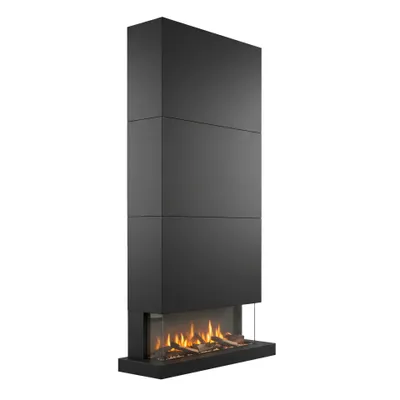 Immagine prodotto di Caminetto elettrico da parete Xaralyn - Disegno 90XLB - legno nero - 1400 Watt di riscaldamento - con telecomando - caminetto elettrico a 3 lati - caminetto decorativo