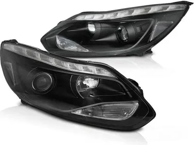 Produktbild von Scheinwerfer LED Tagfahrlicht Optik passend für Ford Focus 3 Bj. 11-14 Schwarz