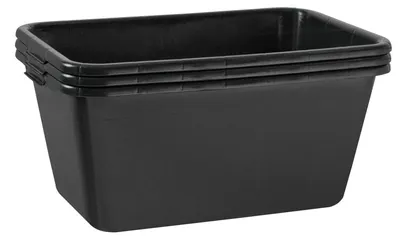 Image de BURI 3x bac à mortier 65 litres bac à mortier 71x46cm bac à mortier bac à ciment bac à nourriture renforcé extra robuste, noir d'Allemagne