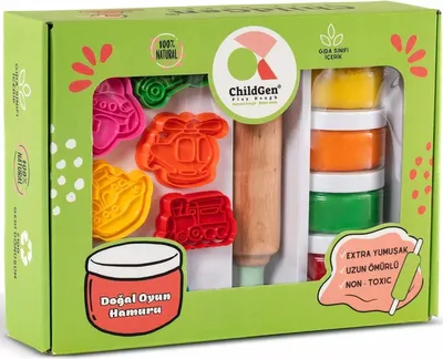Produktbild von Naturknete in 4 Farben + 12 Fahrzeugformen – ChildGen